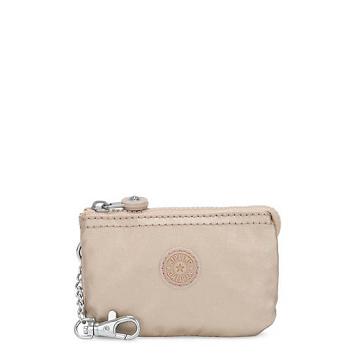 Kipling Creativity Mini Metallic Pouch Keychain Tassen Goud Beige | België 1115QM